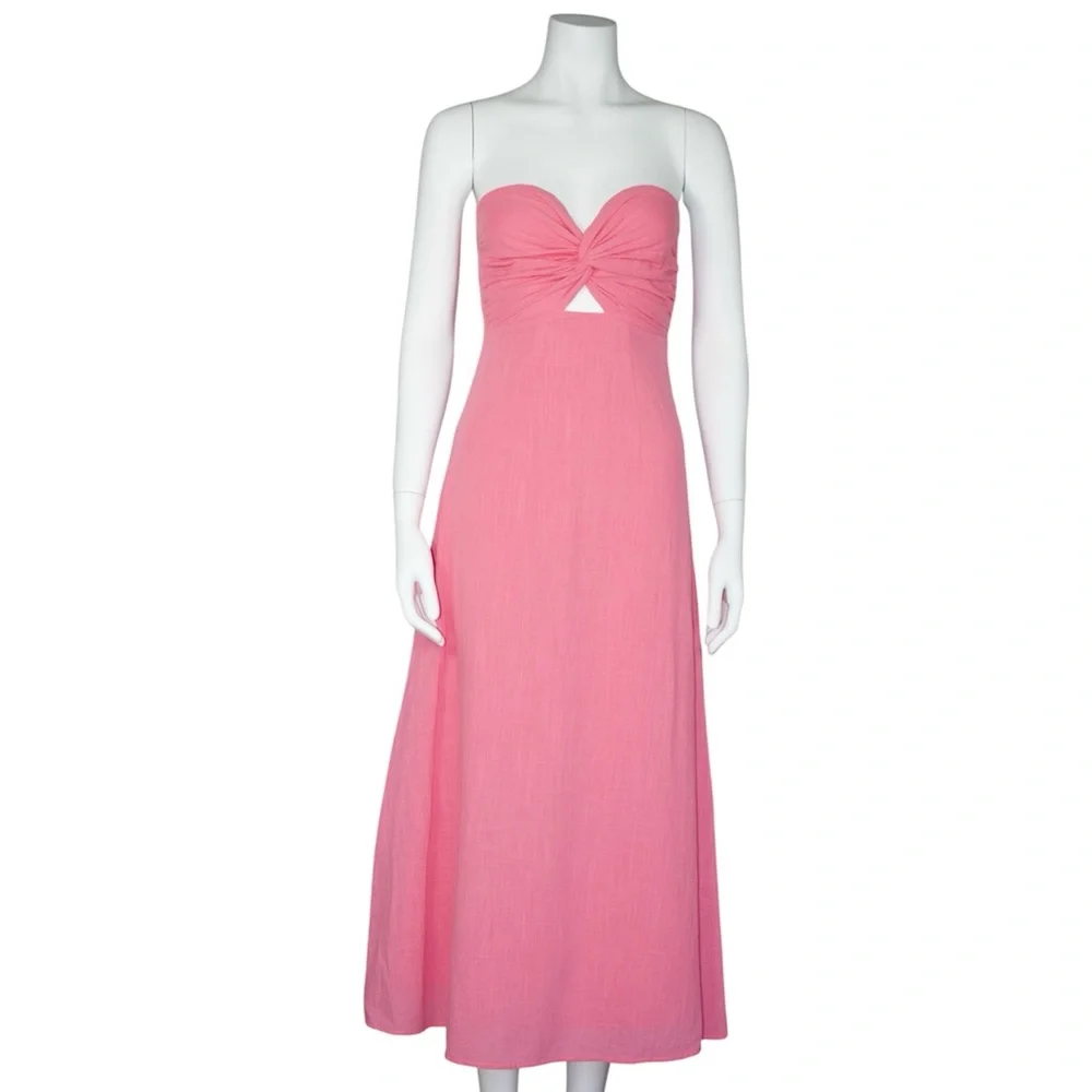 SNDYS x REVOLVE Lilly Dress in Pink 100% Cotton Women’s Size XS Barbie Summer
